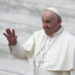 Pope Francis waves as he arrives for an audience with members of St. Pietro and Paolo association, in the Paul VI Hall at the Vatican, Saturday, Jan. 8, 2022. (AP Photo/Alessandra Tarantino)