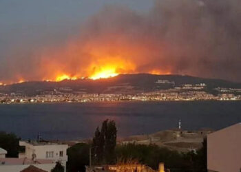 A wildfire burns in Canakkale, Turkey August 22, 2023. REUTERS/Levent Cetin NO RESALES. NO ARCHIVES.     TPX IMAGES OF THE DAY